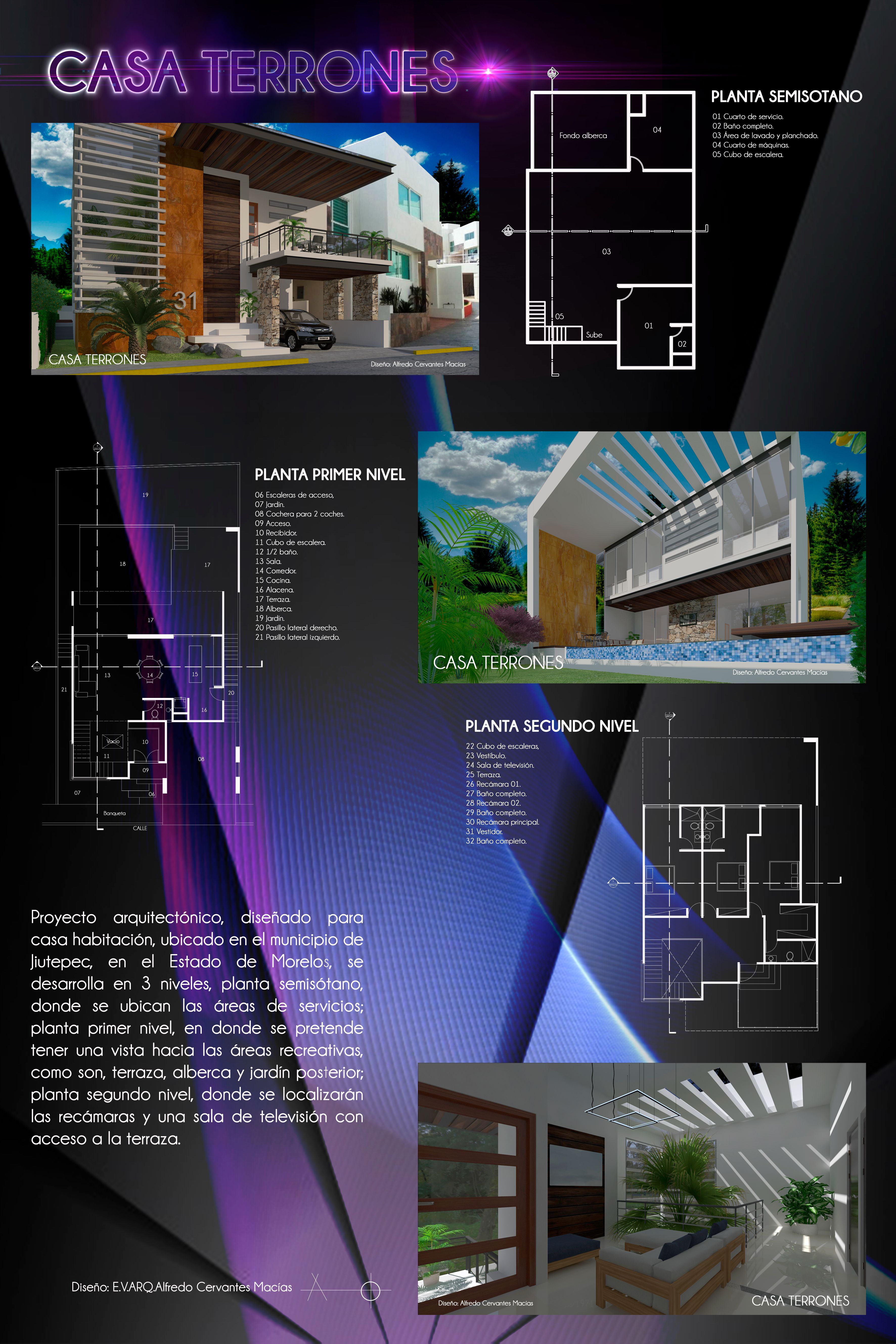 Lámina de Presentación de Casa Terrones | 720 ARQUITECTOS